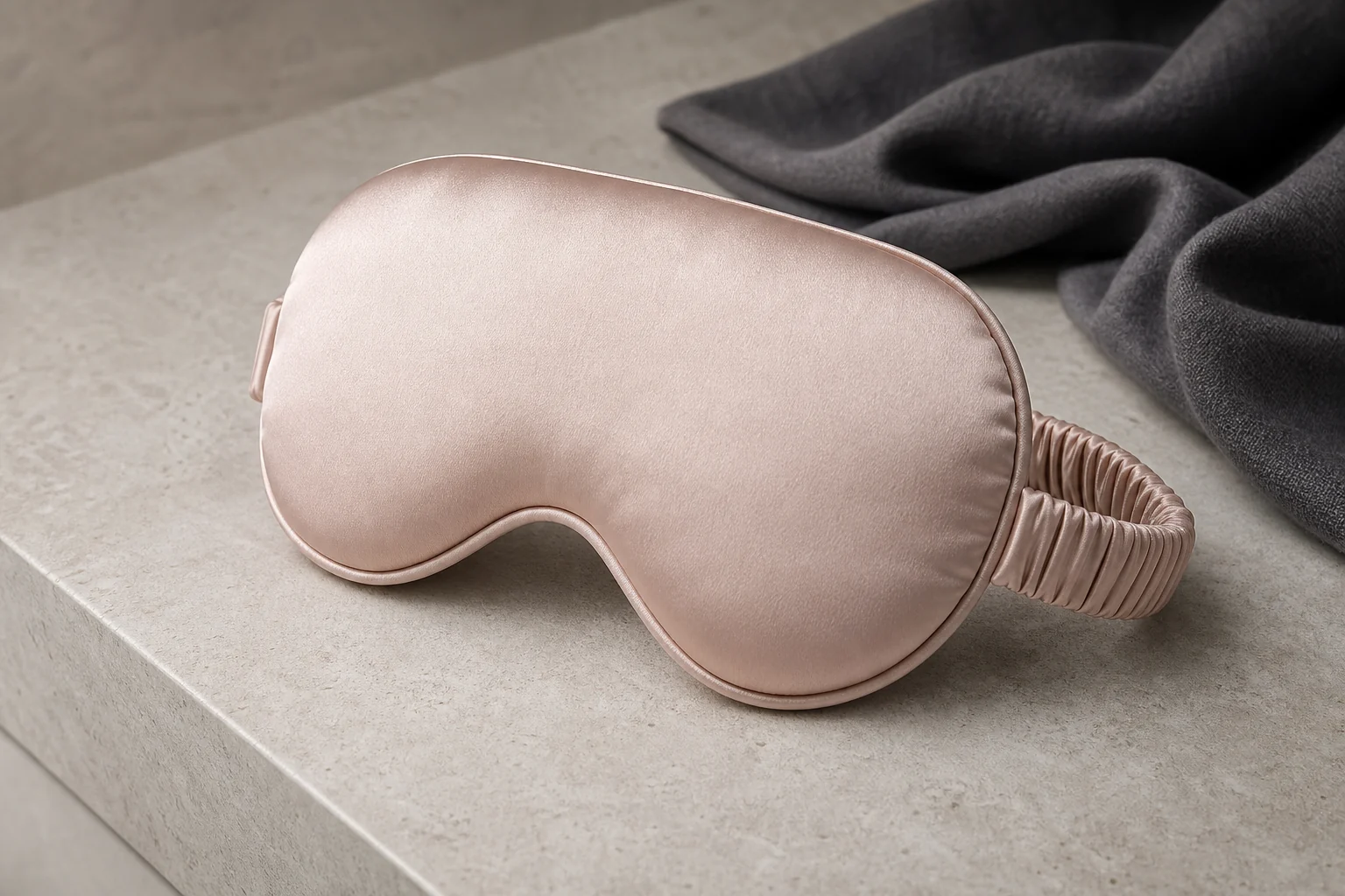 Padded rose gold silk sleep mask