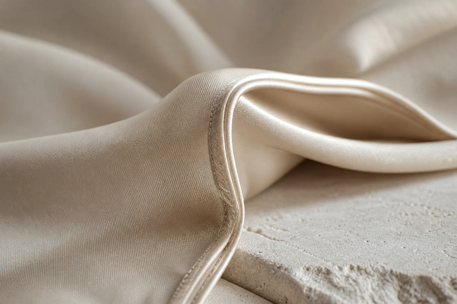 Mulberry silk surface and edge finishing
